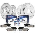 Detroit Axle - Brake Kit for Subaru 2006-2009 Legacy 2005-2009 Outback Drilled & Slotted Disc Brakes Rotors Ceramic Brakes Pads